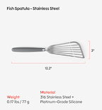 Stainless Steel Fish Spatula - Gray