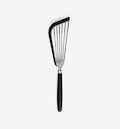 Slotted fish spatula with stainless steel head and black soft-grip handle