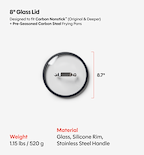 8” Pre-Seasoned Carbon Steel Pan + Glass Lid
