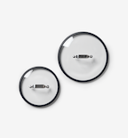 Glass pot lids with stainless steel handles and silicone rims, two sizes