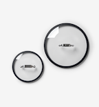 Glass pot lids with black silicone rim and stainless steel handle, two sizes