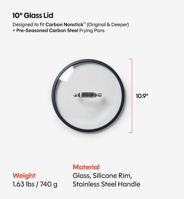 10" Deeper Carbon Nonstick™ Frying Pan + Glass Lid