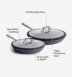 10" + 12" Carbon Nonstick™ Frying Pan + Glass Lids