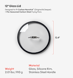 12" Deeper Carbon Nonstick™ Frying Pan + Glass Lid
