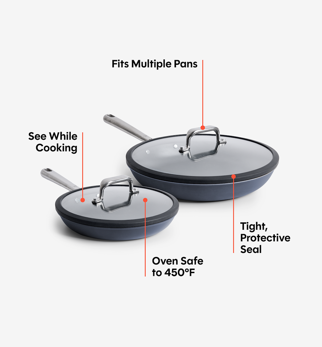 8" + 10" Carbon Nonstick™ Frying Pan + Glass Lids