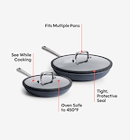 8" + 10" Carbon Nonstick™ Frying Pan + Glass Lids