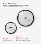 8" + 12" Deeper Carbon Nonstick™ Frying Pan + Glass Lid
