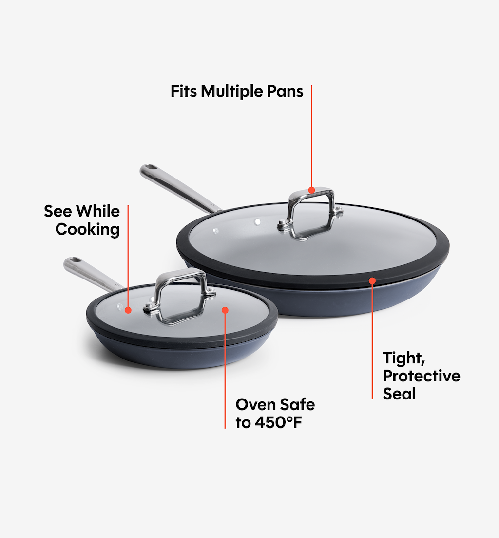 8" + 12" Carbon Nonstick™ Frying Pan + Glass Lids