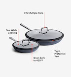 8" + 12" Carbon Nonstick™ Frying Pan + Glass Lids