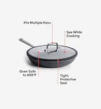 10” Pre-Seasoned Carbon Steel Pan + Glass Lid