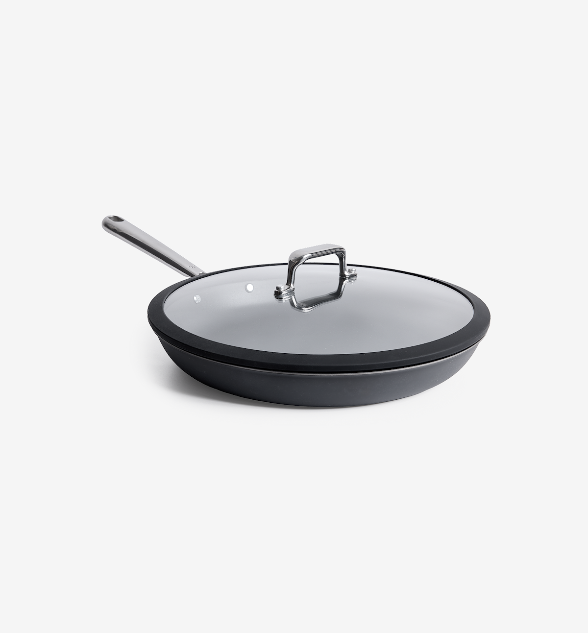 12” Pre Seasoned Carbon Steel Frying Pan + Glass Lid