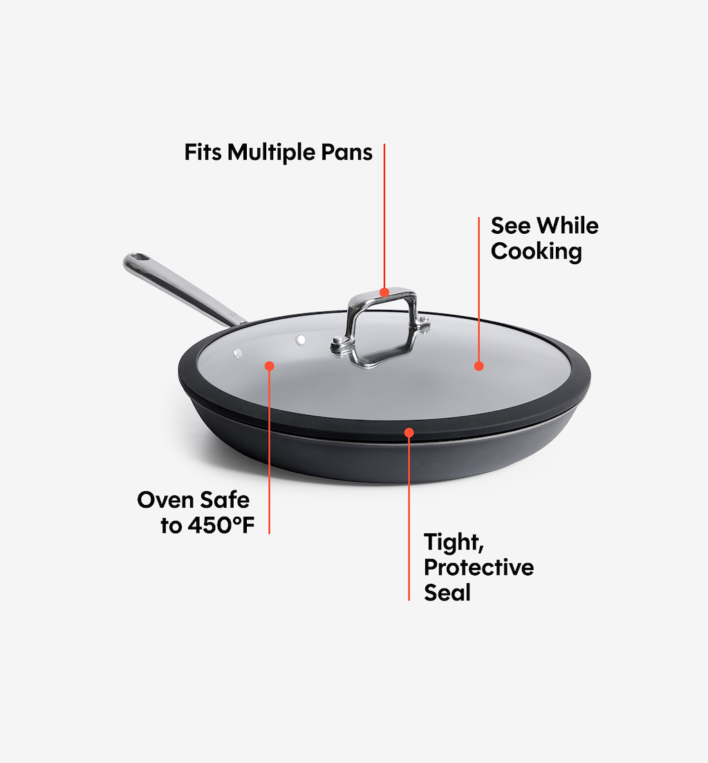 12” Pre-Seasoned Carbon Steel Pan + Glass Lid