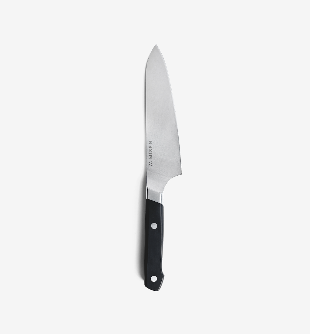 Misen chef's knife with stainless steel blade and black handle