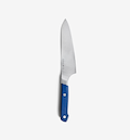 Misen 8-inch chef's knife with blue handle and stainless steel blade