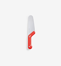 Misen chef's knife with red ergonomic handle and stainless steel blade