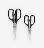 Misen kitchen scissors set, large and small stainless steel shears with black handles