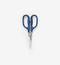 Misen kitchen shears with blue handles and stainless steel blades
