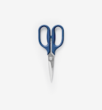 Misen kitchen shears with blue handles and stainless steel blades