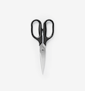 Misen kitchen scissors with black handles and stainless steel blades