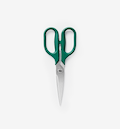 Misen kitchen scissors with green handles and stainless steel blades