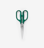 Misen kitchen scissors with green handles and stainless steel blades