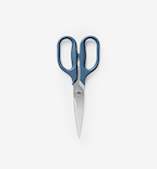 Misen kitchen scissors with blue handles and stainless steel blades