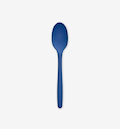 Blue silicone cooking spoon with ergonomic handle