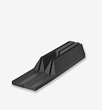 Black multi-slot desktop stand organizer with triangular dividers for tablets and devices