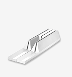 White minimalist dual-slot laptop stand with geometric design