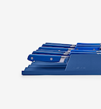 Misen blue knife set in drawer storage organizer