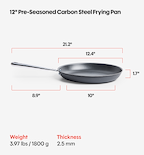 12" Pre-Seasoned Carbon Steel Frying Pan
