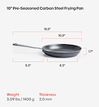 10" Pre-Seasoned Carbon Steel Frying Pan