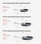 10” Pre-Seasoned Carbon Steel Pan + Glass Lid