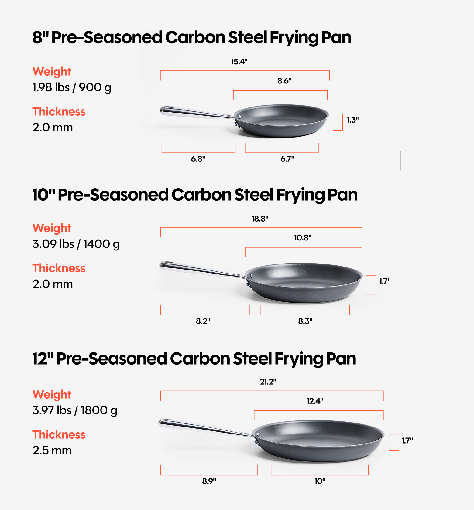 10” Pre-Seasoned Carbon Steel Pan + Glass Lid