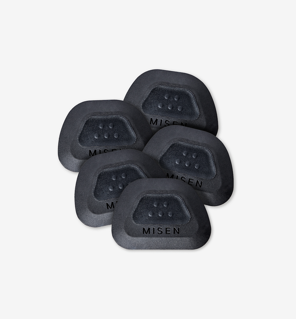 Misen carbon steel pan seasoning pucks set of 5 dark gray