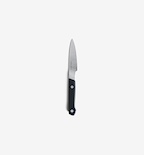 Misen paring knife with black handle and stainless steel blade