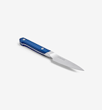Misen paring knife with blue handle and stainless steel blade