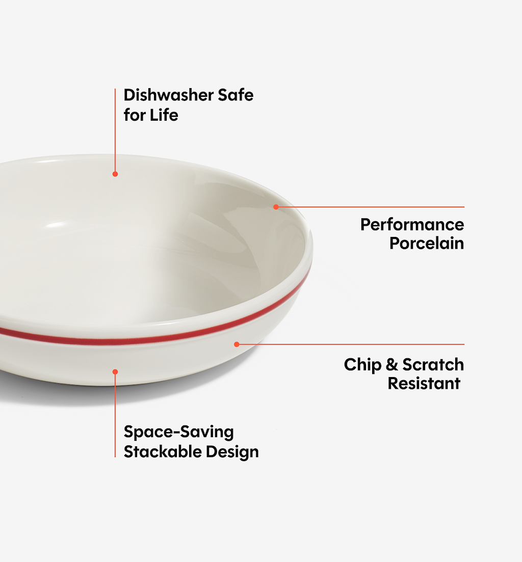 2-Piece Pasta Bowl Set - Red