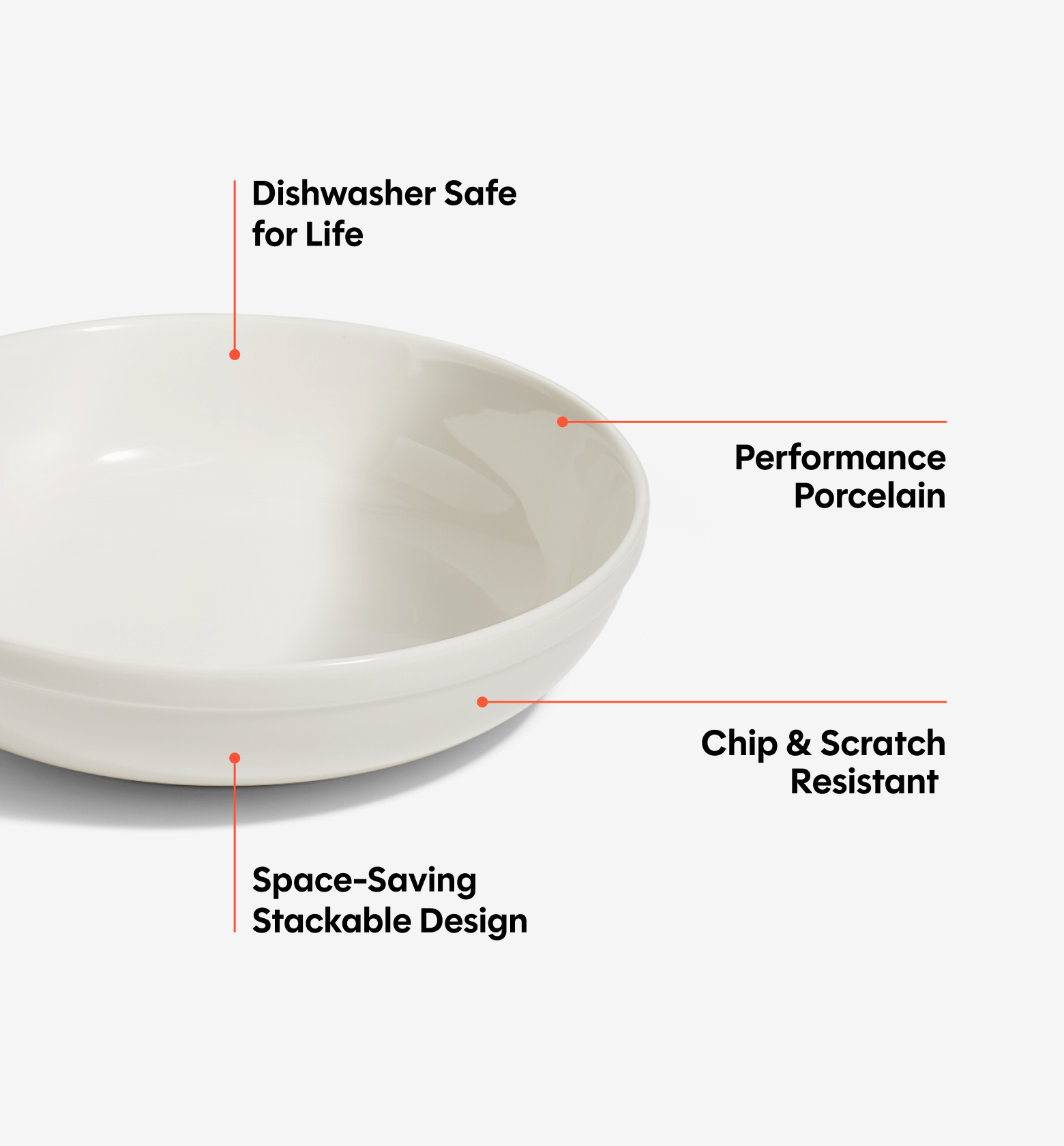 4-Piece Pasta Bowl Set - White