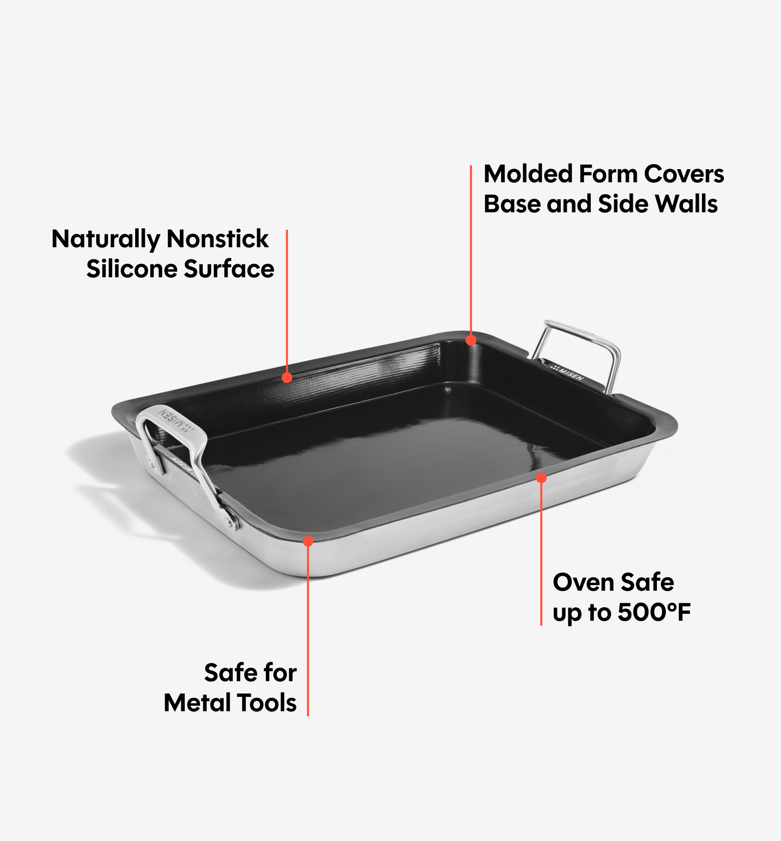 13" Stainless Steel Roasting Pan + Silicone Liner
