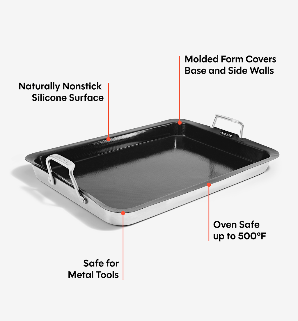 18" Stainless Steel Roasting Pan + Silicone Liner