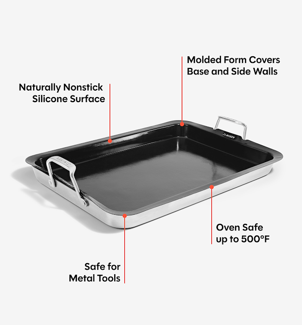 18" Stainless Steel Roasting Pan + Silicone Liner