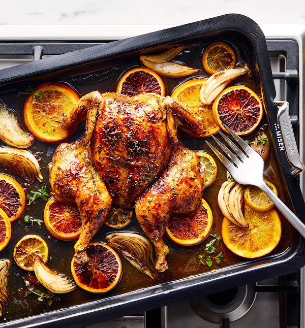 18" Stainless Steel Roasting Pan + Silicone Liner