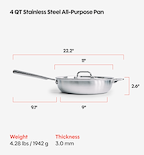 4 QT Stainless Steel All-Purpose Pan