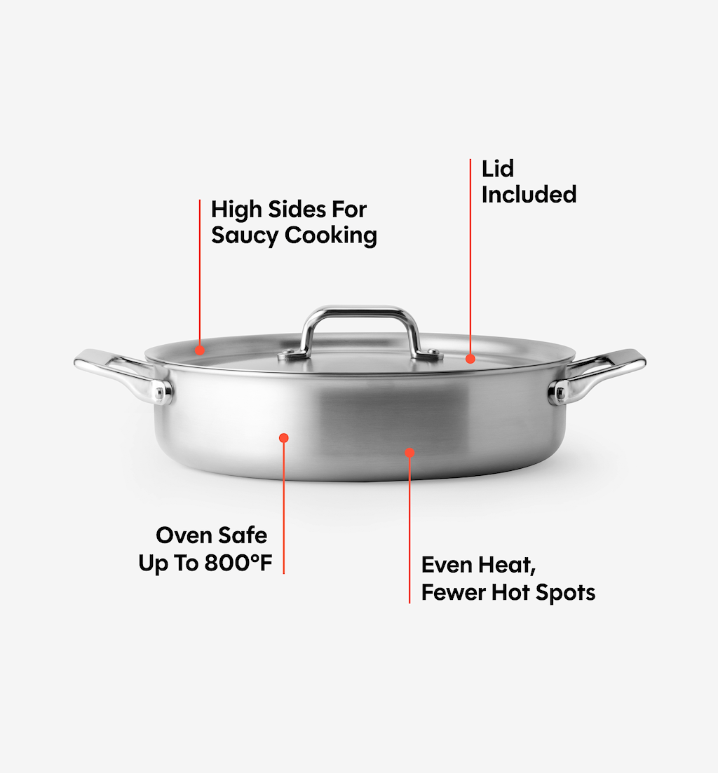 6 QT Stainless Steel Braiser