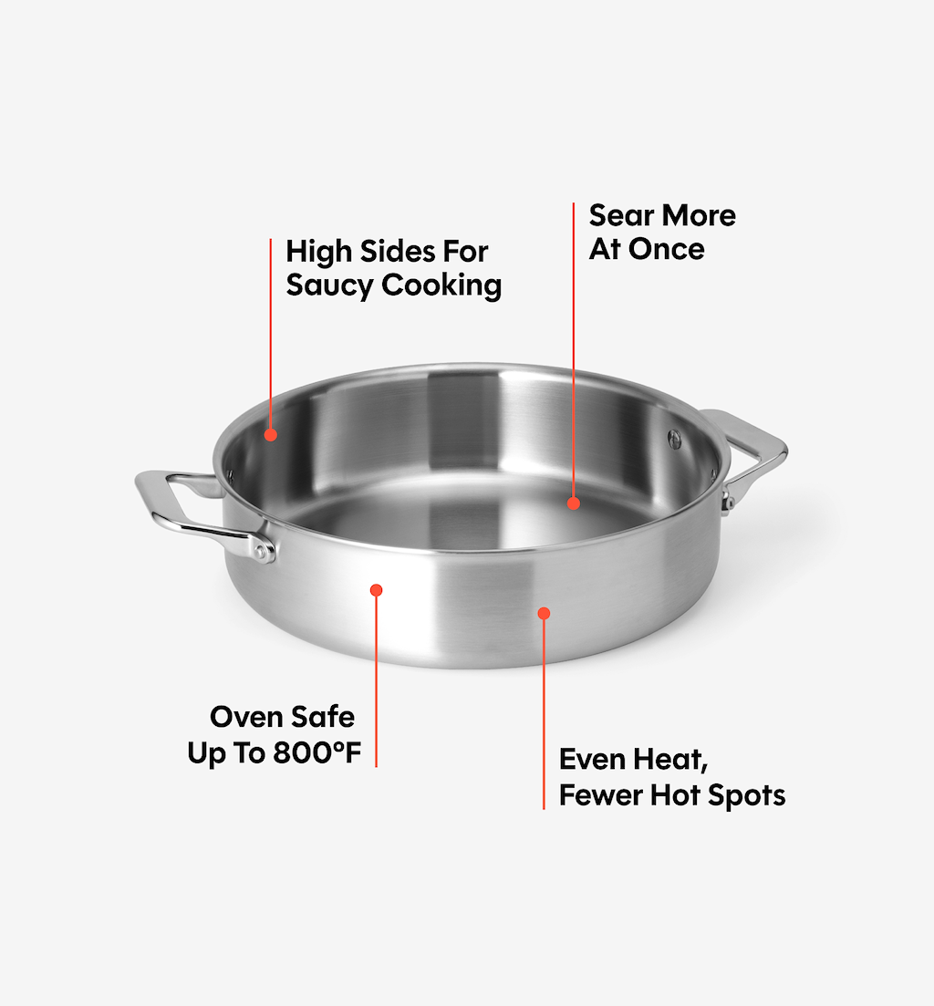 6 QT Stainless Steel Braiser