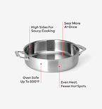 6 QT Stainless Steel Braiser