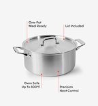 6.75 QT Stainless Steel Dutch Oven