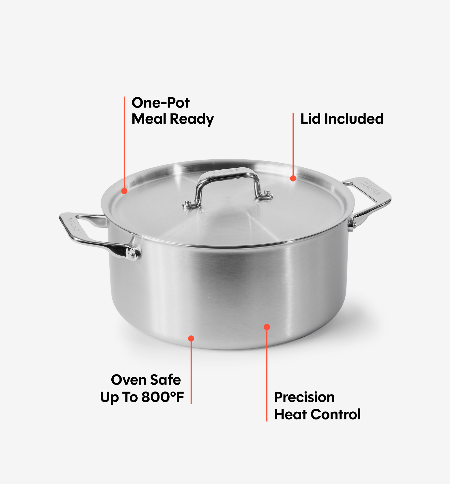6.75 QT Stainless Steel Dutch Oven