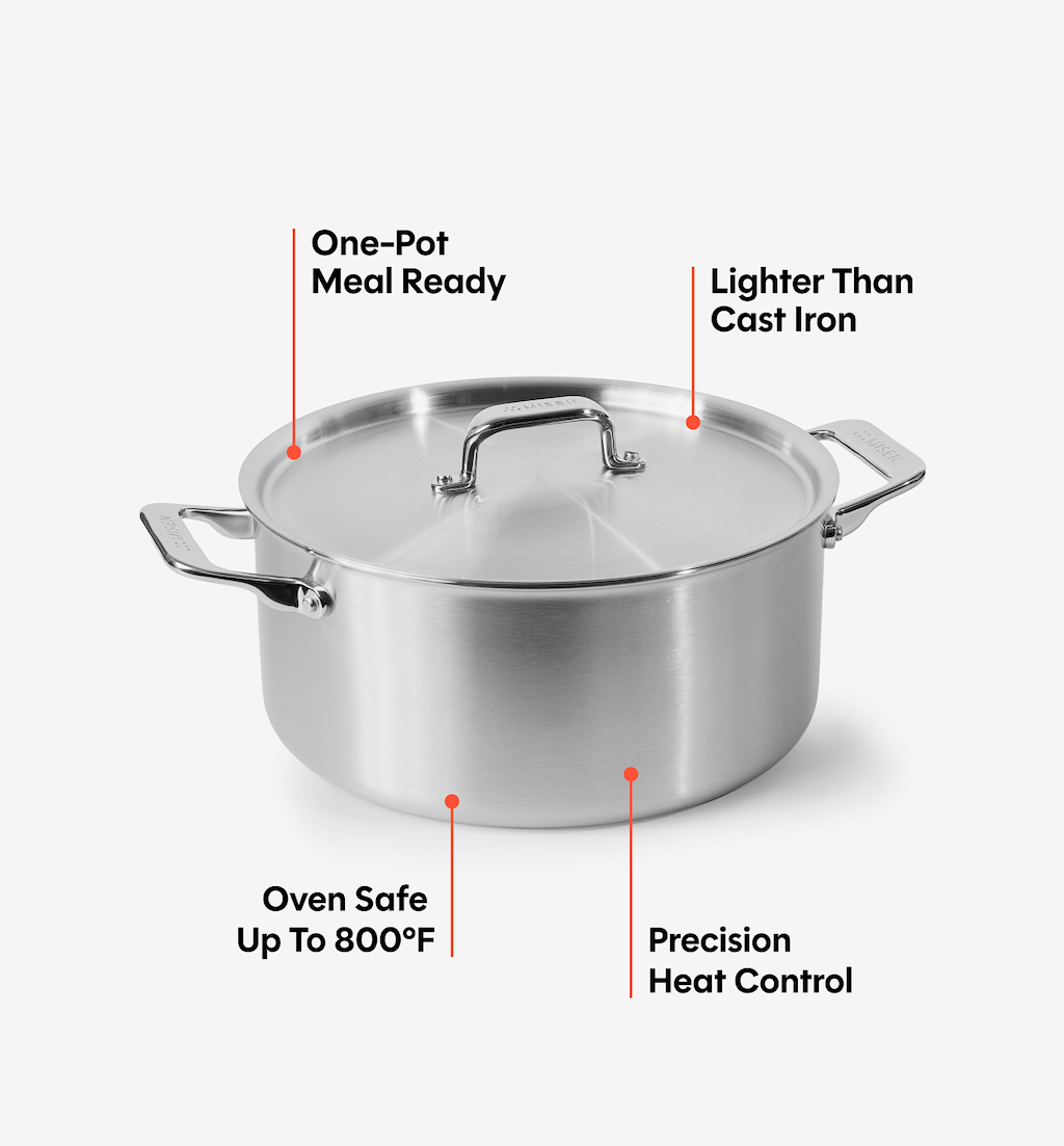 6.75 QT Stainless Steel Dutch Oven
